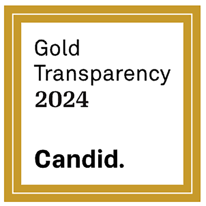 Gold Transparency 2024 seal by Candid, representing a commitment to organizational transparency and accountability.