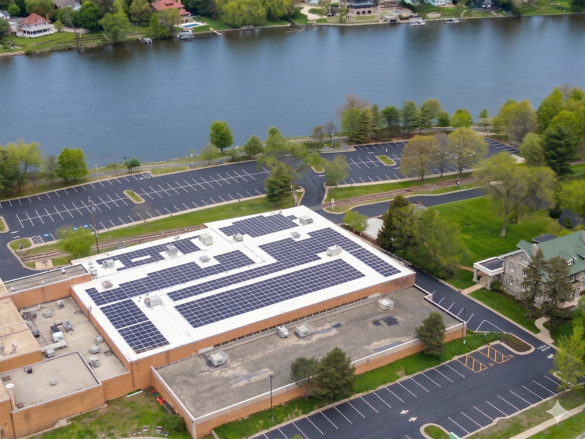 900 solar panels on roof of UW Health YMCA